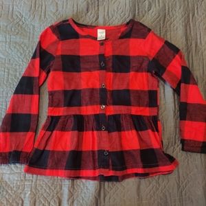 Carters red and black top